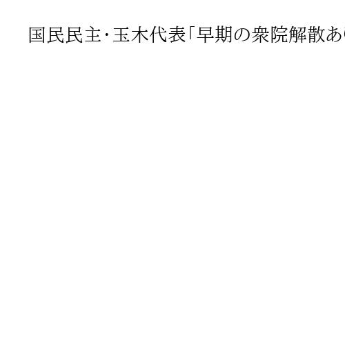 国民民主・玉木代表「早期の衆院解散あり得る」　候補者擁立は100人近く