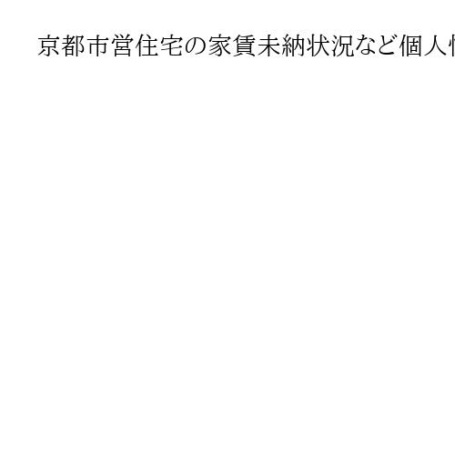 京都市営住宅の家賃未納状況など個人情報紛失　約600世帯分、市委託業者が誤廃棄か
