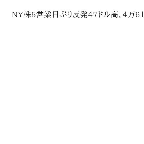 NY株5営業日ぶり反発47ドル高、4万6138・77ドル　値ごろ感出た銘柄に買い注文