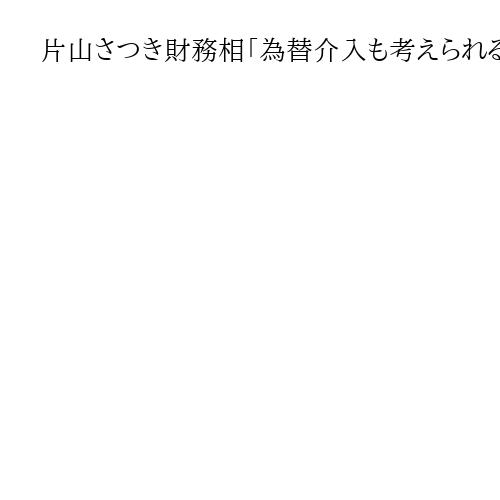 片山さつき財務相「為替介入も考えられる」と明言　円安基調「一方的で急激」と憂慮