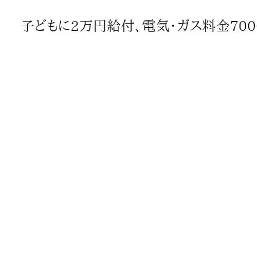 子どもに2万円給付、電気・ガス料金7000円補助　政府が21兆円規模の経済対策を決定