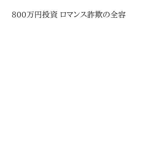 800万円投資 ロマンス詐欺の全容
