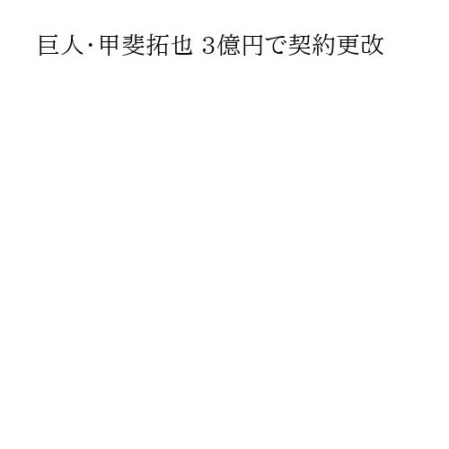 巨人・甲斐拓也 3億円で契約更改