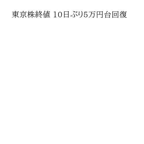 東京株終値 10日ぶり5万円台回復