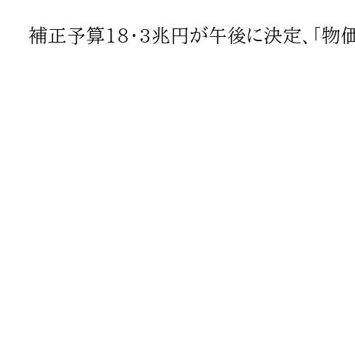 補正予算18・3兆円が午後に決定、「物価高対応」「防衛力と外交力の強化」