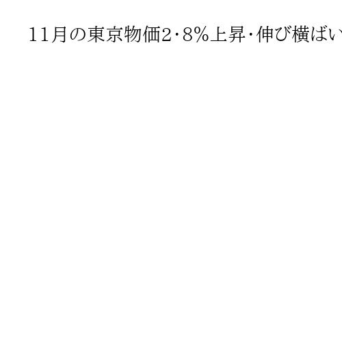 11月の東京物価2・8％上昇・伸び横ばい、コメ類の高止まり続く　総務省発表