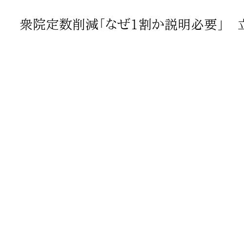 衆院定数削減「なぜ1割か説明必要」　立民・安住氏、今後の対応は公明などと相談