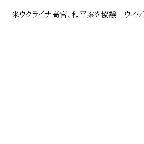 米ウクライナ高官、和平案を協議　ウィットコフ特使の訪ロ前に最終調整
