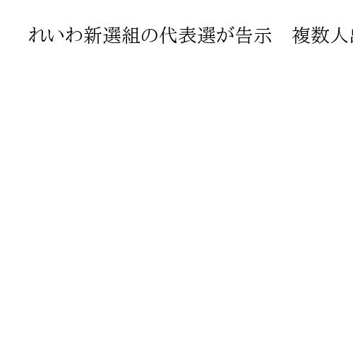 れいわ新選組の代表選が告示　複数人出馬の見通し　八幡愛衆院議員は出馬の意向