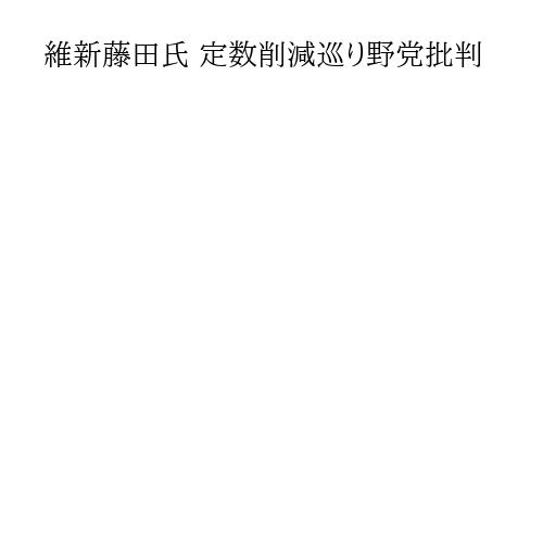 維新藤田氏 定数削減巡り野党批判