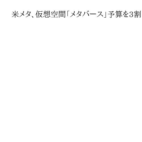 米メタ、仮想空間「メタバース」予算を3割削減か　収益に結びつかず投資家から批判