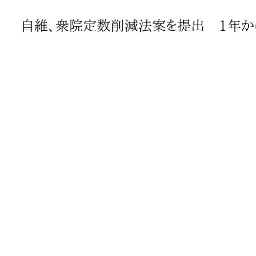 自維、衆院定数削減法案を提出　1年かけ与野党で議論　結論出なければ「45」自動削減