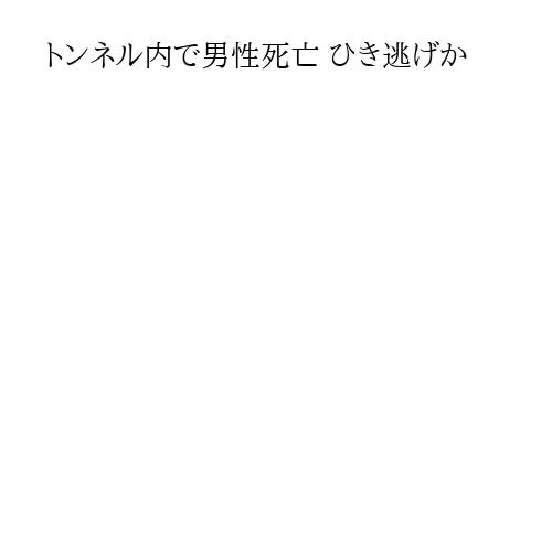 トンネル内で男性死亡 ひき逃げか