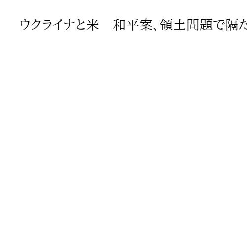 ウクライナと米　和平案、領土問題で隔たり　ゼレンスキー大統領「誠意持って協力」
