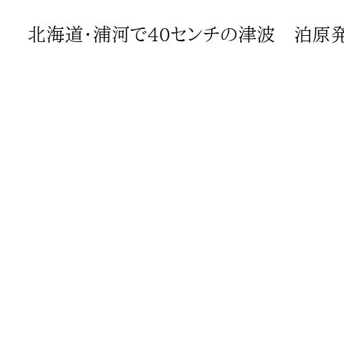 北海道・浦河で40センチの津波　泊原発は安全確認中