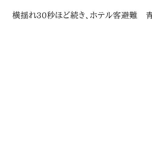 横揺れ30秒ほど続き、ホテル客避難　青森の震度6強地震で現地
