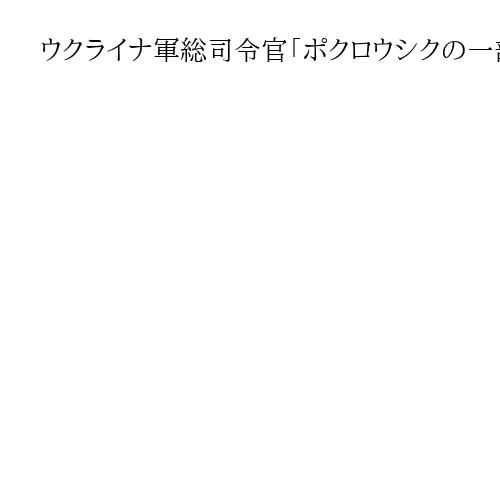 ウクライナ軍総司令官「ポクロウシクの一部を奪還」と陥落を否定　BBCも部隊残存を確認