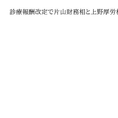 診療報酬改定で片山財務相と上野厚労相協議も結論出ず　医師の技術料や人件費の上げ幅焦点