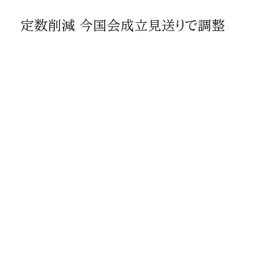 定数削減 今国会成立見送りで調整