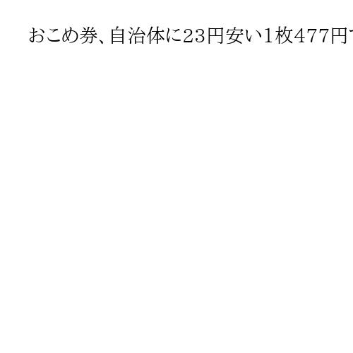 おこめ券、自治体に23円安い1枚477円で割引販売　コスト高の批判回避狙う　農水相