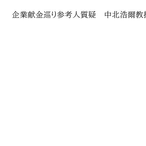 企業献金巡り参考人質疑　中北浩爾教授が苦言「審議のスピードが遅すぎる」