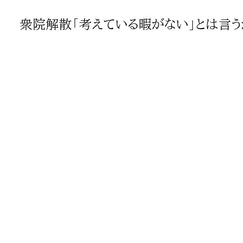 衆院解散「考えている暇がない」とは言うが…　不安定な政権運営続く　高市首相の判断焦点