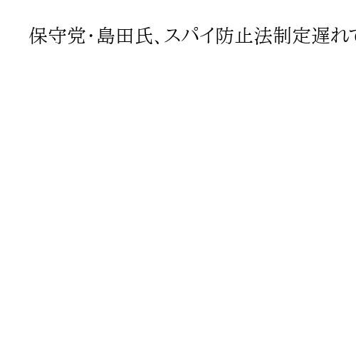 保守党・島田氏、スパイ防止法制定遅れでの「駆け込み活動」を危険視　中国想定「急いで」