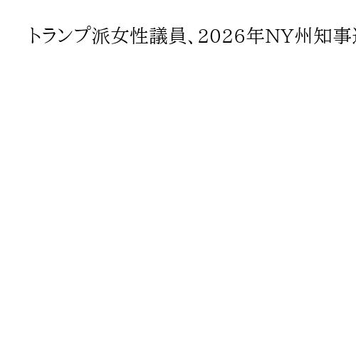 トランプ派女性議員、2026年NY州知事選への出馬撤回　来年の下院選にも不出馬