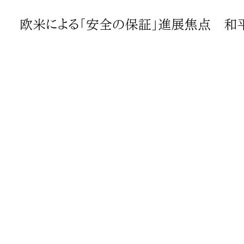 欧米による「安全の保証」進展焦点　和平案をめぐる米ウクライナ高官協議、米フロリダ州