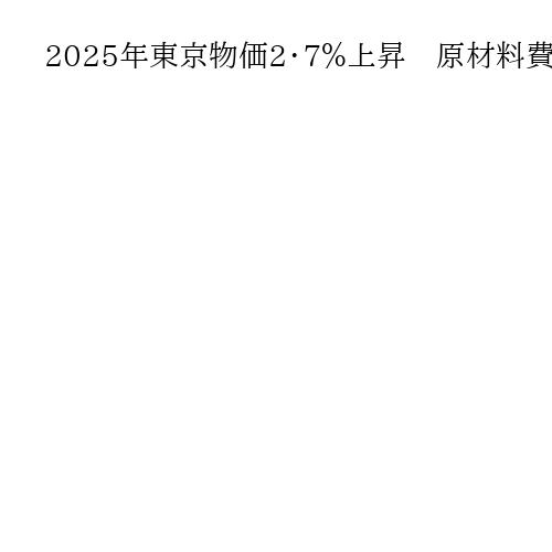 2025年東京物価2・7％上昇　原材料費など物価上昇続く　12月は2・3％