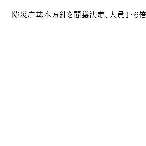 防災庁基本方針を閣議決定、人員1・6倍、8年度予算202億円計上、自治体支援