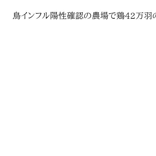 鳥インフル陽性確認の農場で鶏42万羽の殺処分完了　岡山・津山
