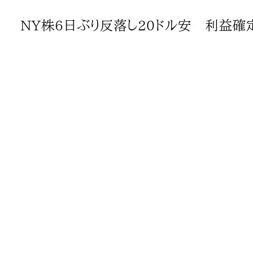 NY株6日ぶり反落し20ドル安　利益確定売り優勢、マクドやディズニーの下落目立つ