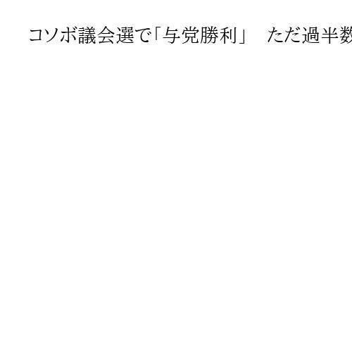 コソボ議会選で「与党勝利」　ただ過半数に達しない見通し、政治停滞解消は微妙