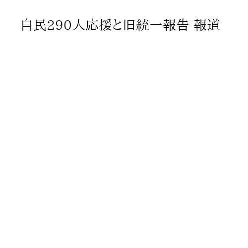 自民290人応援と旧統一報告 報道