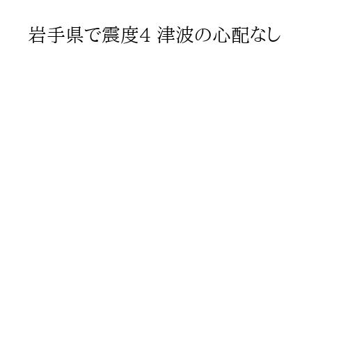岩手県で震度4 津波の心配なし