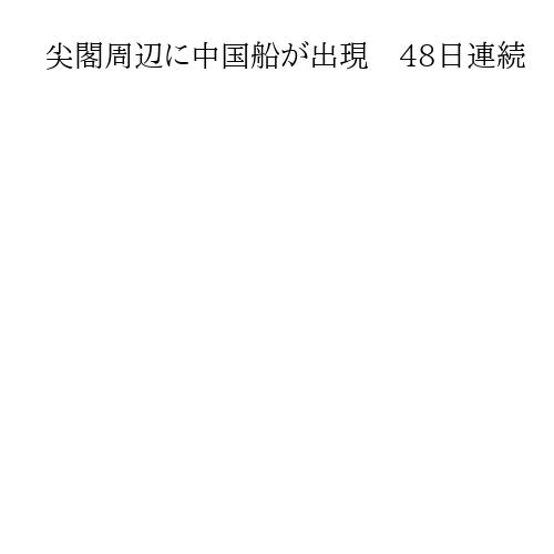 尖閣周辺に中国船が出現　48日連続　機関砲を搭載　日本の巡視船が警告続ける