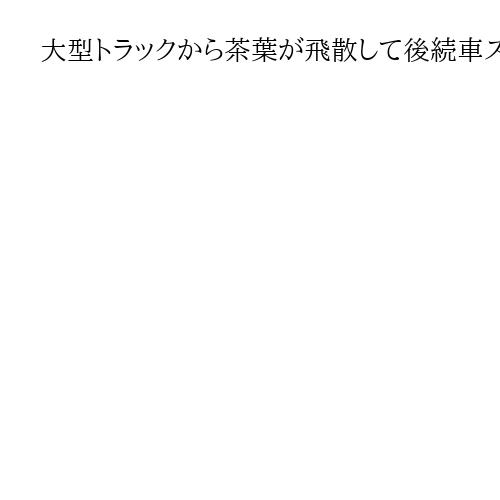 大型トラックから茶葉が飛散して後続車スリップ、車十数台事故1人死亡　栃木の国道50号