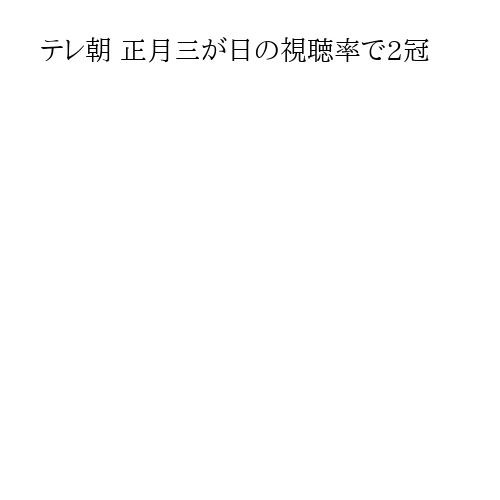 テレ朝 正月三が日の視聴率で2冠