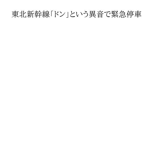 東北新幹線「ドン」という異音で緊急停車　一時見合わせUターンラッシュの1900人影響