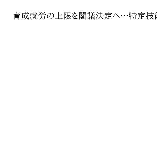 育成就労の上限を閣議決定へ…特定技能と合わせ123万人に　外国人材の有識者会議終了