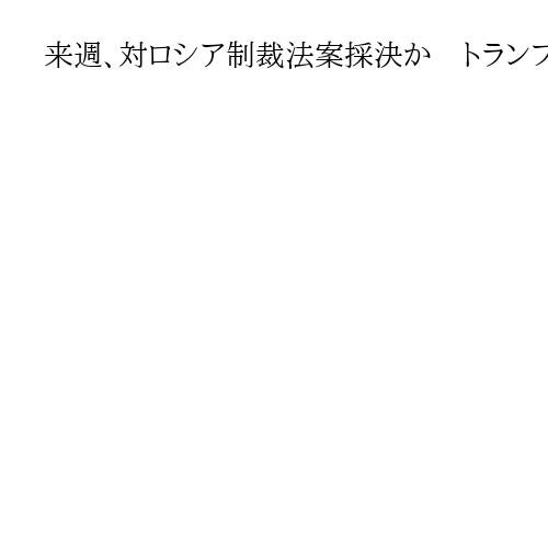 米超党派の対露制裁法案に「トランプ氏がゴーサイン」　来週にも採決