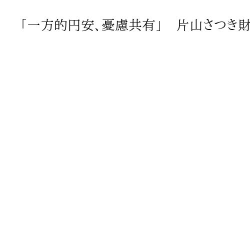 「一方的円安、憂慮共有」　片山さつき財務相とベセント米財務長官が会談