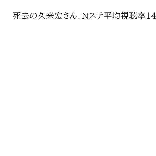 死去の久米宏さん、Nステ平均視聴率14％　ニュース番組に革命起こす　報道姿勢に功罪も
