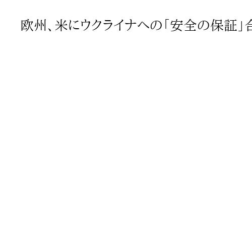 欧州、米にウクライナへの「安全の保証」合意要求　来週の首脳会談で