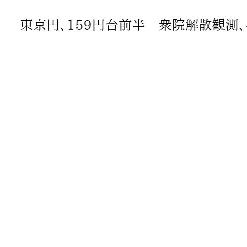 東京円、159円台前半　衆院解散観測、与党勝利なら積極財政加速との見方広がる
