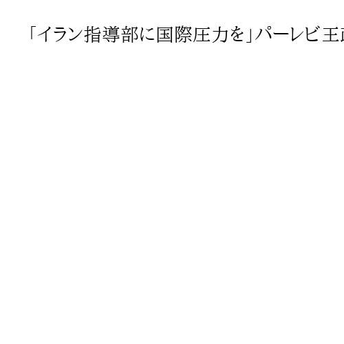 「イラン指導部に国際圧力を」パーレビ王政の元皇太子が会見、体制移行関与に野心