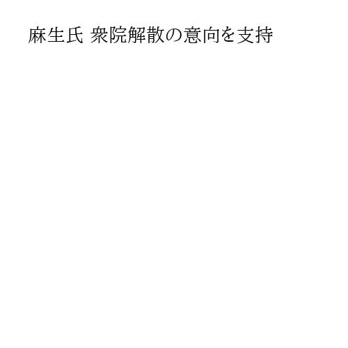 麻生氏 衆院解散の意向を支持