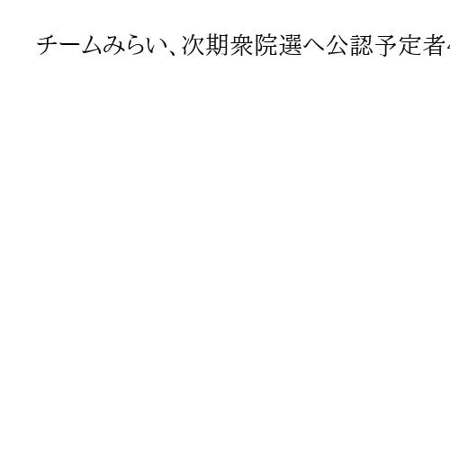 チームみらい、次期衆院選へ公認予定者4人を発表