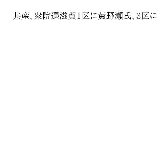 共産、衆院選滋賀1区に黄野瀬氏、3区に伊吹氏を擁立　2区は断念「時間がない」